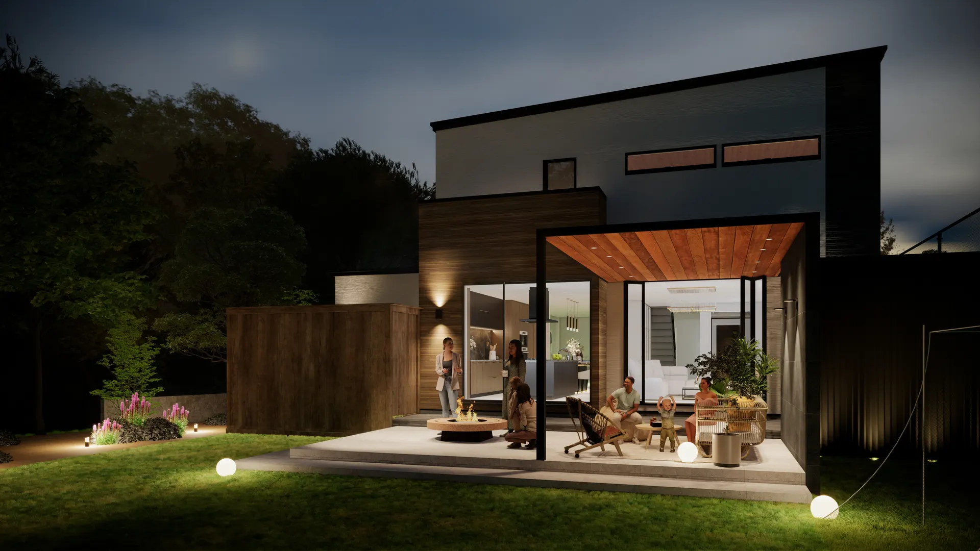 外観 - 夜のテラス